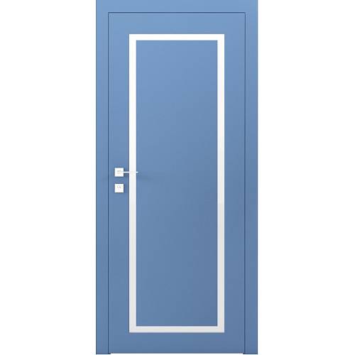 Дверь Родос Porto 2 RAL 5014 (800*2000) окрашенная, стекло двухсторонний сатин