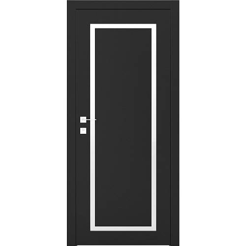 Дверь Родос Porto 2 RAL 9004 (800*2000) окрашенная, стекло двухсторонний сатин