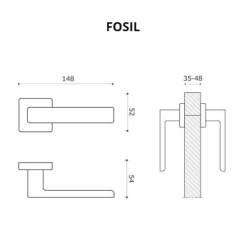 Дверна ручка SYSTEM Fosil RO11 NBM Матовий Нікель