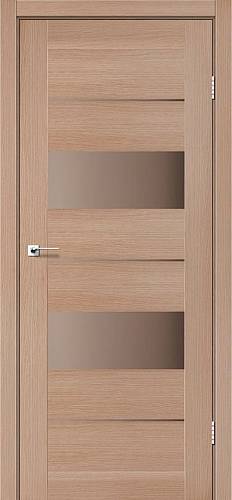 Дверь межкомнатная Leador Canneli дуб латте (800*2000) sincrolam, стекло сатин бронза