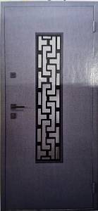 Двері вхідні Портала Street Термо Q-11 (ковка/скло Metalic grey + Белая шагрень  850*2040 ліва