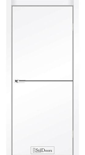 Дверне полотно LOFT ALUMINIUM  Stil  ПВХ Глухая Белый Мат 800*2000 молдинг Антрацит алюминиевый  торец