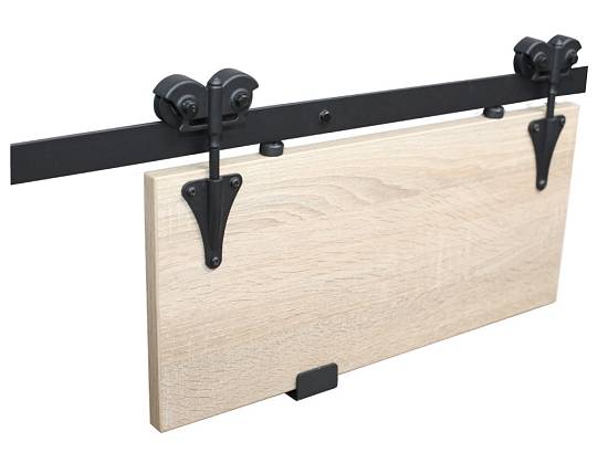 Комплект фурнітури для розсувних дверей Valcomp ERIS MINI на 1 двері, з направляючою 1220 мм, Design Line, чорний мат.