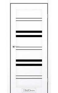 Дверне полотно SLOVENIA StilDoors Белый кристал (800*2000) ПВХ, стекло черное
