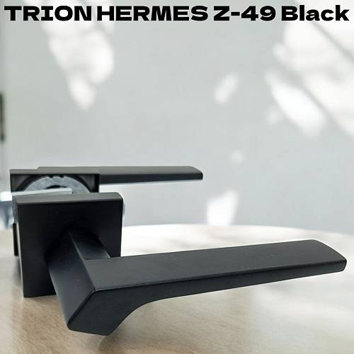 Ручка Trion на квадратной розете ЦАМ Hermes NEW 49 Black (Ск)
