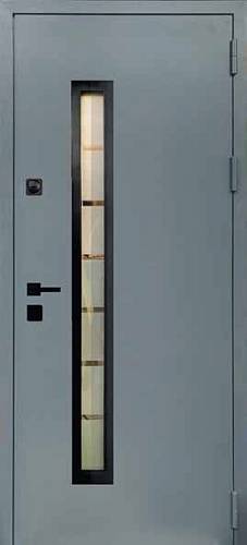 Двери Входные Магда тип 15 модель MG814/MG148 Ral7024/белое дерево (улица) 850ліва