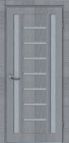 Дверне полотно АРТ 10.05 (800*2000) титан ПВХ скло графіт (вітрина)