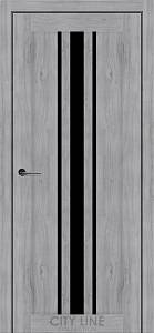 Дверне полотно ARABELA City Line (700 х 2000, Бетон Сніжний, Чорне скло)
