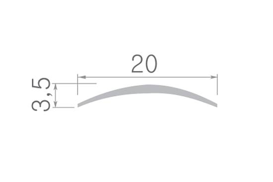 202-03 Поріг Оміс (20 * 3,5 мм) гладкий золото (1800мм)