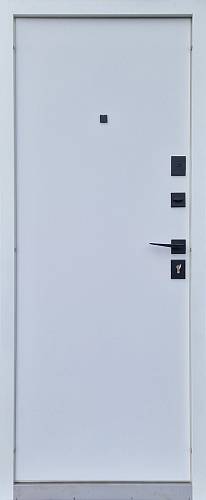 Двері вхідні Форт НоксТроя Чорний софттач/Білий сніг софттач 950х2030 права квартира