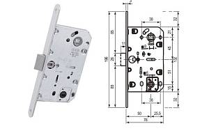 Механизм AGB Mediana Evolution WC 96мм (пластик. язычок) сатин хром (1)
