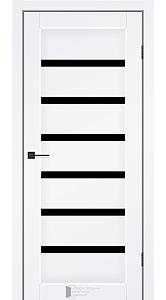 Дверне полотно КДФ BRISTOL білий мат КДФ скло чорне 800*2000