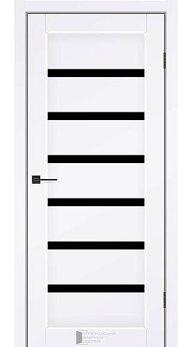 Дверне полотно КДФ BRISTOL білий мат КДФ скло чорне 800*2000