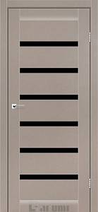 Дверь межкомнатная Darumi Vela Серый краст (800*2000) стекло черное