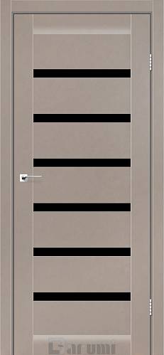 Дверь межкомнатная Darumi Vela Серый краст (800*2000) стекло черное