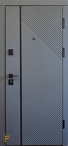 Двері вхідні Форт Нокс Стандарт Velvet Титан софттач/Білий матовий 850 х 2030ліва