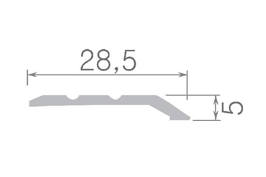 О-226-09 Порог Омис (28,5*5мм) разноуровневый косой бук (1800мм)