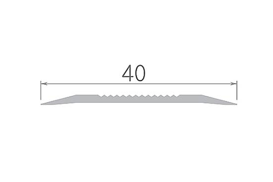 400-01Порог Омис (40*3мм) рифленый серебро (1800мм)