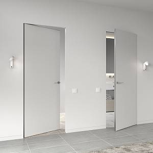 Дверний блок прихованого монтажу No Frame 2000х800х40 мм.+замок STV + 2завіси Otlav+чорн торець відкр Outside прае