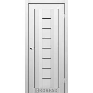 Двери Korfad Aliano AL-04 Super Pet аляска 800*2000  стекло Lacobel черное