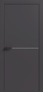 Дверь Терминус LIGHT ПК-03 (800*2000мм) Антрацит ПП  глуха, чорний торець, сірий молдінг