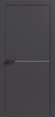 Дверь Терминус LIGHT ПК-03 (800*2000мм) Антрацит ПП  глуха, чорний торець, сірий молдінг