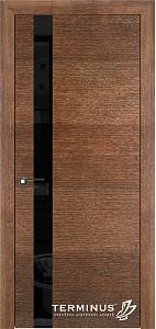 Дверь Терминус Urban  21 шпон Дуб Браун  (800*2000) чорне скло