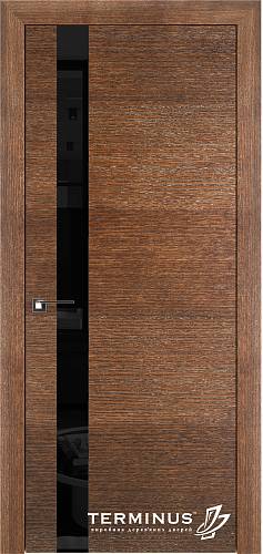 Дверь Терминус Urban  21 шпон Дуб Браун  (800*2000) чорне скло