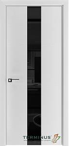 Дверь Терминус Urban шпон  23 Ясен Білий (800*2000) черное стекло