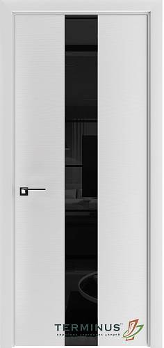 Дверь Терминус Urban шпон  23 Ясен Білий (800*2000) черное стекло