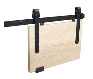 Комплект фурнітури для розсувних дверей Valcomp REA MINI на 1 двері, з направляючою 1220 мм, Design Line, чорний мат.