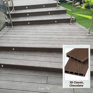 Террасная доска Zagu Classic 3D Шоколад 150х25х2900мм