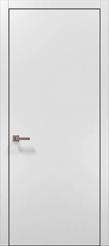 Дверь Doors Trento Т01B Белый Эмалит (800*2000*42) черный торец ПВХ врезка под замок, глухое