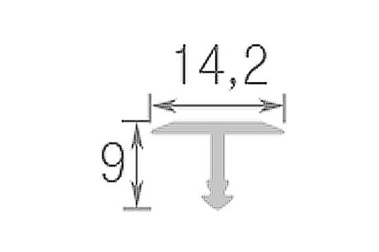 717-01 Порог Омис (14,2мм) Т-образный гладкий серебро (2500мм)