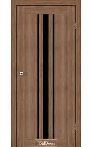 Дверне полотно ARIZONA StilDoors Итальянский орех  (800*2000) ПВХ, скло черное