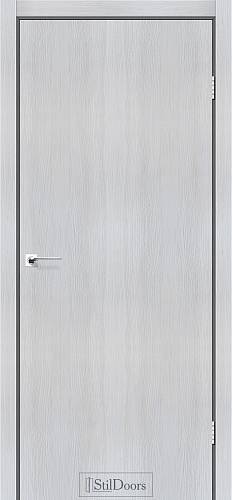 Дверь Loft  Алюминиевый торец StilDoors Кремовое  дерево (800*2000) ПВХ, глухое