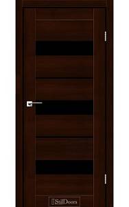 Дверне полотно MEXICO StilDoors Каштан (800*2000) ПВХ, стекло черное