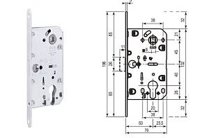 Механизм AGB Mediana Polariss ключ (магнит)  85мм мат. хром (1)