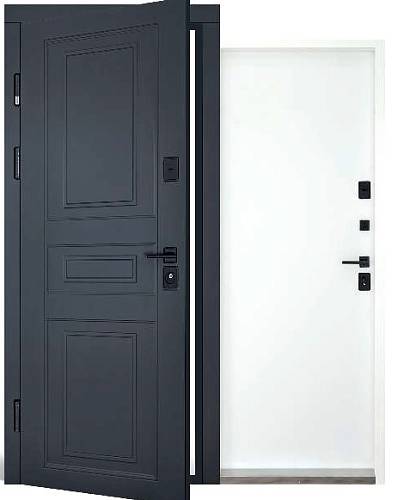 Двері вхідні уличн Abwer (Cottage) Scandi (498) 860/960х2050  ( Ral7021/білий) терморозрив