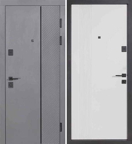 Двері Вхідні Булат К-61 (квадро) мод.580/245 Хром/Олово супермат (Кале) 950 праві СДн