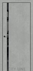 Дверне полотно Summit City Line Express Бетон чикаго скло чорне/Oasis Онікс сірий 800*2000