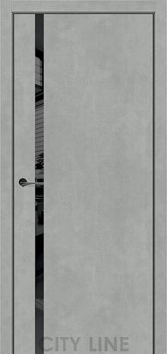 Дверне полотно Summit City Line Express Бетон чикаго скло чорне/Oasis Онікс сірий 800*2000