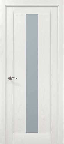 Дверь Папа Карло Millenium ML-01 ясень белый (810*2000) экошпон, стекло сатин ( Пр.)