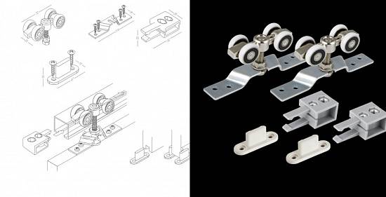 Розсувна система (ролики) MVM SD-100 (до 100 кг)