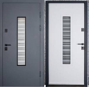 Двері вхідні уличн Abwer (Defender) 555 Matrix860/960х2050 ( RAL 7021/Белый)