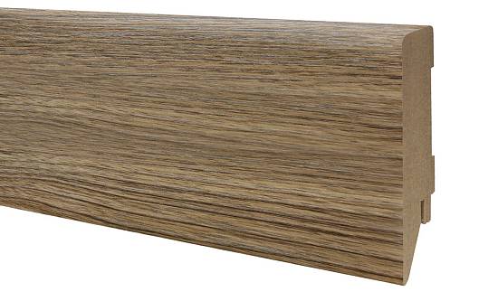 Плінтус ОМиС МДФ 80*19*2400 прямой на кляймер дуб натуральный коричневый (4шт-уп)