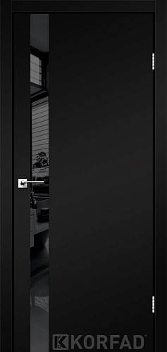 Двері Korfad Glass Loft Plato GLP-02 Super PET 700x2000 Lac.black, чорна кромка.