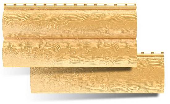 Сайдинг Альта Block House двухпереломный виниловый золотистый (320*3100=0,992кв.м)(16шт/уп)