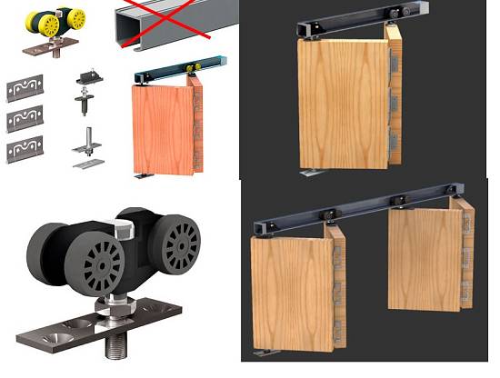 Комплект фурнітури Valcomp Herkules PLUS HP2/40  для дерев'яних дверей-книжки до 40кг, без направл.