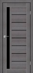 Дверне полотно LONDON StilDoors Трюфель (800*2000) ПВХ, стекло черное (СК)